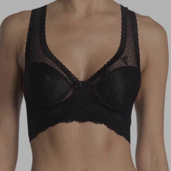 Wishlist Sheer Lace Bralette w/ Bow Design Sz M & L - Picture 5 of 6